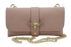 Listonoszka skórzana BARBERINI'S pudrowa 958-18. Czerwone torebki do ręki damskie Barberinis, bez wzorów, ze skóry, bez dodatków. Za 121.99 zł.