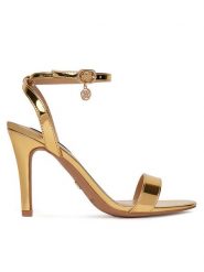 Nine West Sandały S2S15503 Złoty. Żółte sandały damskie Nine West, bez wzorów, z materiału, bez obcasa, na szpilce, bez zapięcia. Za 229.99 zł.