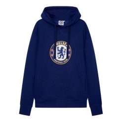 Chelsea bluza z kapturem dla dorośli. Niebieskie bluzy męskie CHELSEA, m, bez wzorów, z kapturem, do piłki nożnej. Za 219.99 zł.