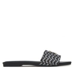 Klapki Juicy Couture. Czarne klapki damskie Juicy Couture, bez wzorów, bez obcasa, bez zapięcia. Za 159.99 zł.
