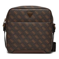 Saszetka Guess. Brązowe saszetki i nerki męskie Guess, z aplikacjami. Za 229.99 zł.