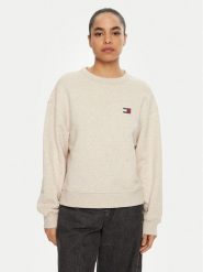 Tommy Jeans Bluza DW0DW19408 Beżowy Boxy Fit. Brązowe bluzy damskie Tommy Jeans, l, bez wzorów, z bawełny, bez ramiączek, bez kaptura. Za 279.99 zł.