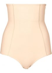 Figi shape z wysoką talią, silny stopień modelowania sylwetki. Brązowe majtki damskie bonprix, z bawełny. Za 82.99 zł.