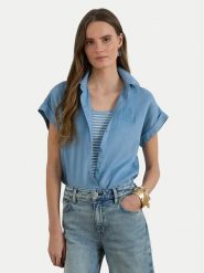 LAUREN RALPH LAUREN Koszula 200874259011 Błękitny Relaxed Fit. Niebieskie koszule damskie Lauren Ralph Lauren, l, bez wzorów, ze lnu, bez kołnierzyka, bez ramiączek. Za 689.99 zł.