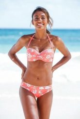 Bikini bandeau z fiszbinami kobiecy Lascana Ditsy. Brązowe stroje kąpielowe damskie Sunseeker, s, bez wzorów, z poliamidu. Za 305.50 zł.