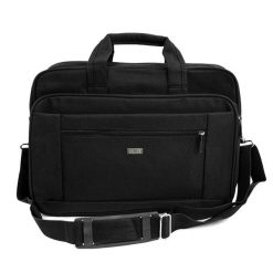 Torba na laptop materiałowa Solier SM02 Lindis czarna. Czarne torby na laptopa damskie Solier, bez wzorów, z materiału. Za 79.00 zł.