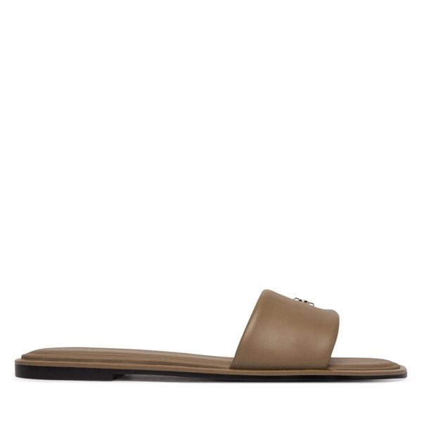 Klapki Calvin Klein. Brązowe klapki damskie Calvin Klein, bez wzorów, bez obcasa, bez zapięcia. Za 327.99 zł.