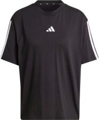 Adidas Koszulka damska adidas Essentials 3-Stripes Boyfriend czarna JC5960 M. Czarne bluzki damskie Adidas, m, bez wzorów, bez kołnierzyka, bez ramiączek. Za 128.51 zł.