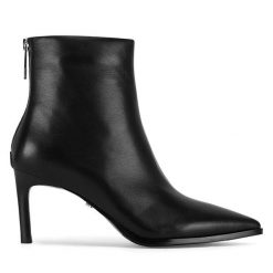 Botki GINO ROSSI. Czarne botki damskie Gino Rossi, bez wzorów, bez obcasa, na szpilce, bez zapięcia. Za 449.99 zł.