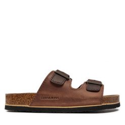 Klapki Dr. Brinkmann. Brązowe klapki męskie Dr. Brinkmann, bez wzorów, bez zapięcia. Za 369.99 zł.