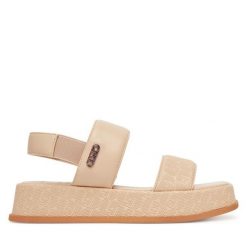 Sandały Liu Jo. Brązowe sandały damskie Liu Jo, bez wzorów, bez obcasa, na płaskiej podeszwie, bez zapięcia. Za 359.99 zł.