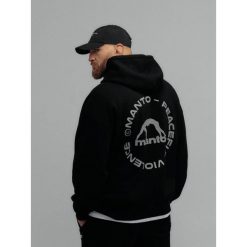 MANTO bluza z kapturem LABEL 25 OVERSIZE czarna. Czarne bluzy damskie Manto, bez wzorów, bez ramiączek, z kapturem. Za 299.00 zł.