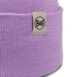 Czapka BUFF KNITTED BEANIE LILON GRAPE ICE. Fioletowe czapki damskie Buff, bez wzorów, z materiału, eleganckie. Za 125.95 zł.