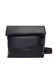 Tommy Hilfiger Torebka Th Logotape Med Crossover AW0AW17692 Granatowy. Niebieskie listonoszki damskie Tommy Hilfiger, bez wzorów, ze skóry, bez dodatków. Za 509.99 zł.