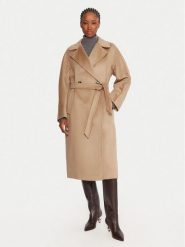 Weekend Max Mara Płaszcz wełniany Resina 2525016102 Beżowy Regular Fit. Brązowe płaszcze damskie Weekend Max Mara, na zimę, bez wzorów, z wełny, bez kołnierzyka, bez kaptura. Za 3,299.00 zł.