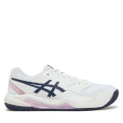Buty do tenisa Asics. Białe obuwie sportowe damskie Asics, bez wzorów, bez zapięcia, tenisowe. Za 269.99 zł.