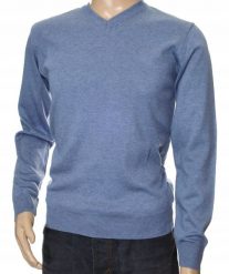 Sweter męski gładki wełniany w szpic z wełny XXL 2XL jeans niegryzący 1703. Swetry męskie Selantino, m, bez wzorów, z jeansu, bez kołnierzyka, bez ramiączek. Za 151.28 zł.