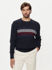Tommy Hilfiger Sweter MW0MW37246 Granatowy Regular Fit. Niebieskie swetry męskie Tommy Hilfiger, m, bez wzorów, z bawełny, bez kołnierzyka, bez ramiączek. Za 339.99 zł.