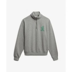 Bluza damska Superdry Country Club Crest Henley. Szare bluzy damskie Superdry, bez wzorów, eleganckie, bez ramiączek, bez kaptura. Za 325.75 zł.