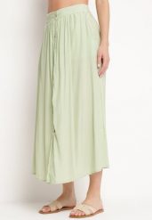 Jasnozielona Spódnica Maxi z Guzikami i Gumką w Pasie Aurorsa. Zielone spódnice damskie Born2be, na co dzień, l, bez wzorów, eleganckie, maxi, dopasowane. Za 74.99 zł.