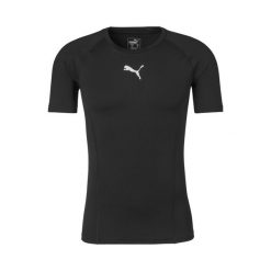 Koszulka męska sportowa Puma LIGA Baselayer Tee SS. Czarne koszulki sportowe męskie Puma, m, bez wzorów, bez ramiączek, na fitness i siłownię. Za 79.99 zł.
