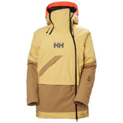 Damska kurtka narciarska z kapturem Helly Hansen Powchaser Asym. Brązowe kurtki sportowe damskie Helly Hansen, na zimę, bez wzorów, bez ramiączek, z kapturem, narciarskie. W wyprzedaży za 1,147.00 zł.