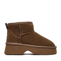 Śniegowce Badura. Brązowe śniegowce damskie Badura, bez zapięcia. Za 279.99 zł.