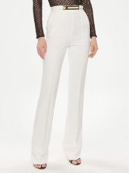 Elisabetta Franchi Spodnie materiałowe PA-034-42E2-5981 Biały Regular Fit. Białe spodnie materiałowe damskie Elisabetta Franchi, bez wzorów, z materiału. Za 1,689.00 zł.