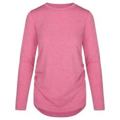 T-shirt damski Loap Baxana różowy. Czerwone t-shirty damskie Scarpa, bez wzorów, z materiału, sportowe, bez kołnierzyka, bez ramiączek. Za 81.10 zł.