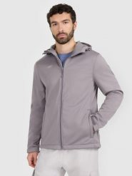 4F Kurtka softshell wiatroodporna membrana 5 000 męska - szara XL. Szare kurtki męskie 4F, m, bez wzorów, z dzianiny, klasyczne, z kapturem. Za 299.99 zł.