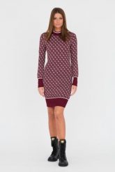 GUESS Bordowa damska sukienka, Rozmiar S. Czerwone sukienki damskie Guess, na co dzień, s, z aplikacjami, bez kołnierzyka, bez ramiączek. W wyprzedaży za 465.99 zł.
