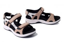 JOSEF SEIBEL 97302 TE380 202 Estelle 02 beige multi, sandały damskie. Brązowe sandały damskie Josef Seibel, bez wzorów, bez obcasa, bez zapięcia. Za 351.92 zł.