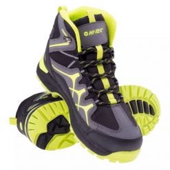 Buty Hi-Tec Miko Mid Wp Teen 92800184588 szare. Szare obuwie trekkingowe damskie z gumy, przed kolano, bez zapięcia. Za 306.83 zł.