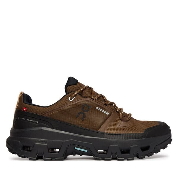 Trekkingi On. Brązowe buty zimowe męskie On, bez wzorów, bez obcasa, bez zapięcia. Za 859.99 zł.