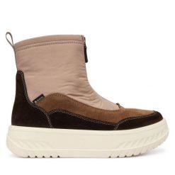 Botki Ara. Brązowe botki damskie Ara, bez wzorów, z gore-texu, bez obcasa, na płaskiej podeszwie, bez zapięcia. Za 579.99 zł.