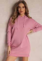 Różowa Bluza Długa z Kapturem Posetrius. Czerwone bluzy damskie Renee, m, bez wzorów, z jeansu, biznesowe, bez ramiączek, z kapturem. Za 69.99 zł.