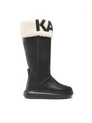 KARL LAGERFELD Kozaki KL44580 Czarny. Czarne kozaki damskie KARL LAGERFELD, bez wzorów, ze skóry, bez obcasa, na płaskiej podeszwie, bez zapięcia. Za 1,199.00 zł.