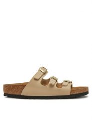 Birkenstock Klapki Florida 1029265 Écru. Klapki damskie Birkenstock, bez wzorów, ze skóry, bez obcasa, bez zapięcia. Za 429.99 zł.