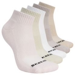 Skarpetki sportowe dla dorosłych 5pk Unisex 1/2 Terry Qtr Crew. Czerwone skarpety męskie Skechers, bez wzorów, z materiału. Za 59.99 zł.