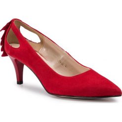 Szpilki SAGAN - 3586 Czerwony Welur. Czerwone półbuty damskie Sagan, z aplikacjami, z materiału, bez obcasa, na obcasie, bez zapięcia. W wyprzedaży za 189.00 zł.