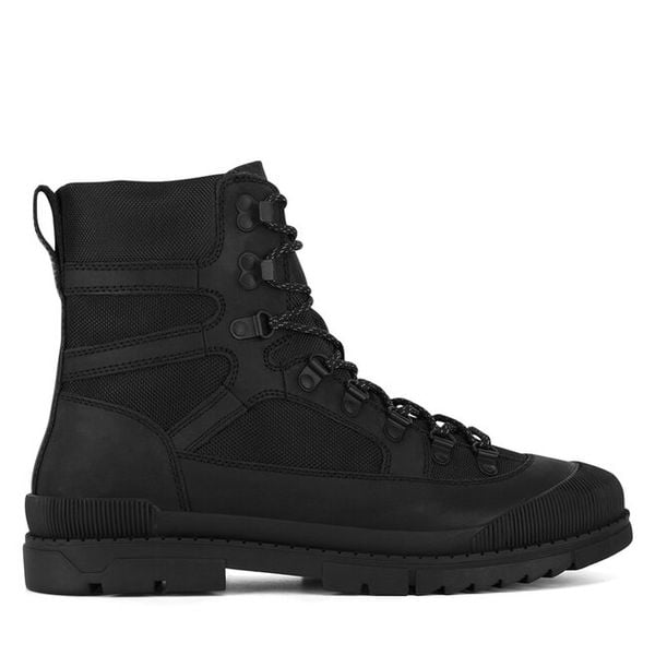 Trzewiki Badura. Czarne botki męskie Badura, bez wzorów, bez obcasa, bez zapięcia. Za 209.99 zł.