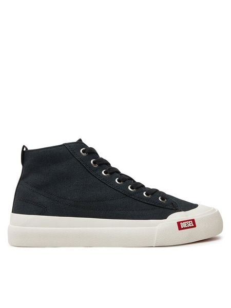 Diesel Trampki S-Athos Mid W Y03334 P2994 H1378 Czarny. Czarne trampki i tenisówki damskie Diesel, bez wzorów, z materiału, bez zapięcia. Za 449.99 zł.