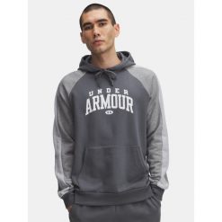 Bluza Męska Z Kapturem Under Armour Logo Colorblock Hoodie. Szare bluzy męskie Under Armour, m, bez wzorów, sportowe, bez ramiączek, z kapturem. Za 189.99 zł.