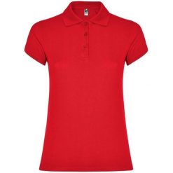 Damska Koszulka Polo W Gwiazdki. Czerwone koszulki sportowe damskie ROLY, xl, bez wzorów, bez ramiączek. Za 56.99 zł.
