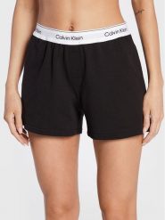 Calvin Klein Underwear Szorty piżamowe 000QS6871E Czarny Regular Fit. Czarne piżamy damskie Calvin Klein Underwear, bez wzorów, z bawełny, bez ramiączek. Za 129.99 zł.