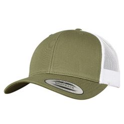 Dwukolorowa Czapka Trucker Retro. Białe czapki damskie FLEXFIT, bez wzorów, z bawełny, retro. Za 59.99 zł.