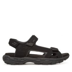 Sandały Skechers. Czarne sandały męskie Skechers, bez wzorów, bez zapięcia. Za 229.99 zł.