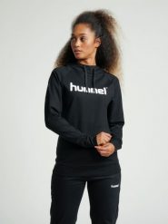 Bluza sportowa z kapturem damska Hummel Go Cotton Logo Hoodie Woman. Czarne bluzy damskie Hummel, s, bez wzorów, z bawełny, klasyczne, bez ramiączek, z kapturem. Za 211.45 zł.