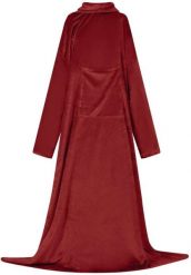 VidaXL Bluza-koc Bordeaux Czerwony Flanela. Czerwone bluzy damskie vidaXL, bez wzorów, bez ramiączek, bez kaptura. Za 150.99 zł.