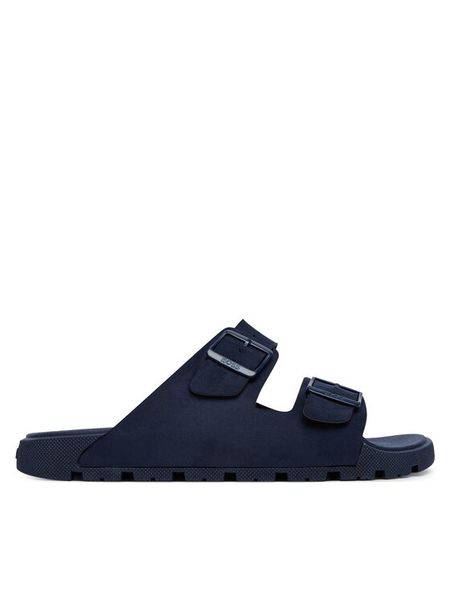BOSS Klapki Surfley Sand MF 50563157 Granatowy. Niebieskie klapki męskie Boss, bez wzorów, ze skóry, bez zapięcia. Za 291.99 zł.